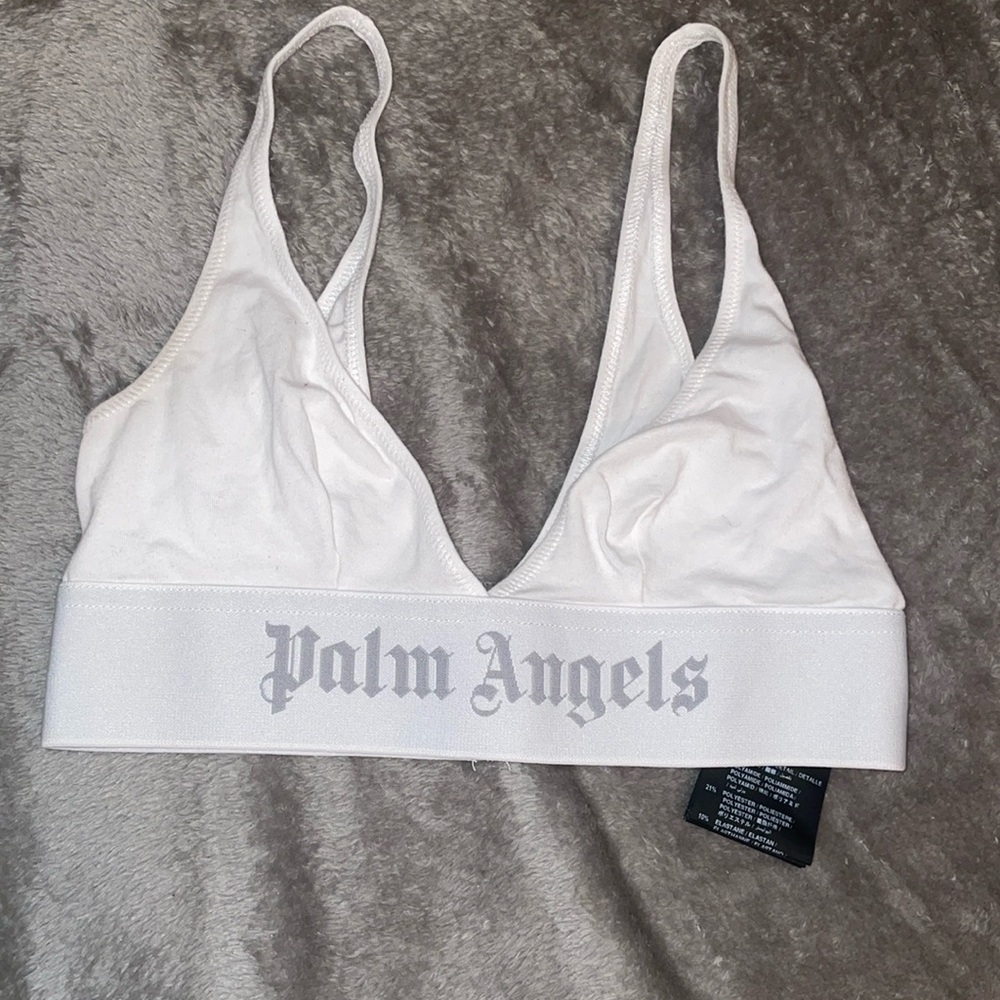 Gray and white Palm Angels bra